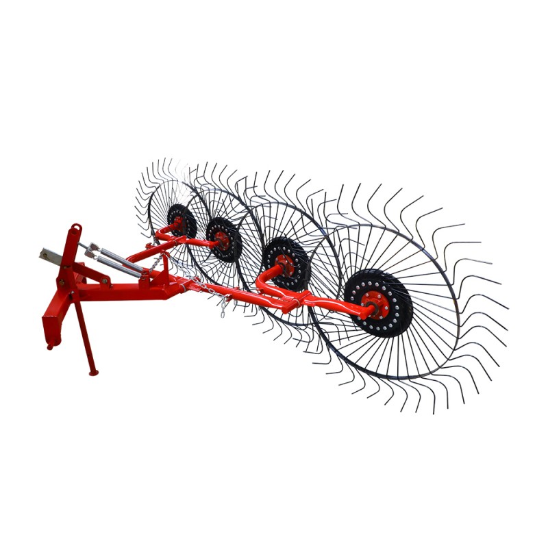 芝生の車輪のレーキ